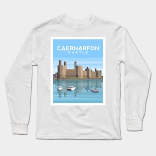 Caernarfon Castle and Harbour, North Wales Long Sleeve T-Shirt